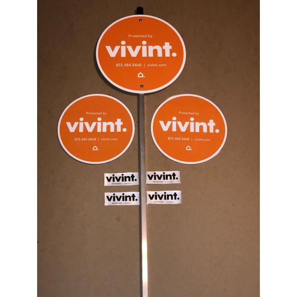 VIVINT. Reflective Security Yard Sign w. 4 Decals & 2 Laminated Signs*