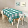 Walmsco Tablecloth Cyan White Checkered Pattern Decor For Dining Room Kitchen Rectangular Table Cover 132 * 178cm