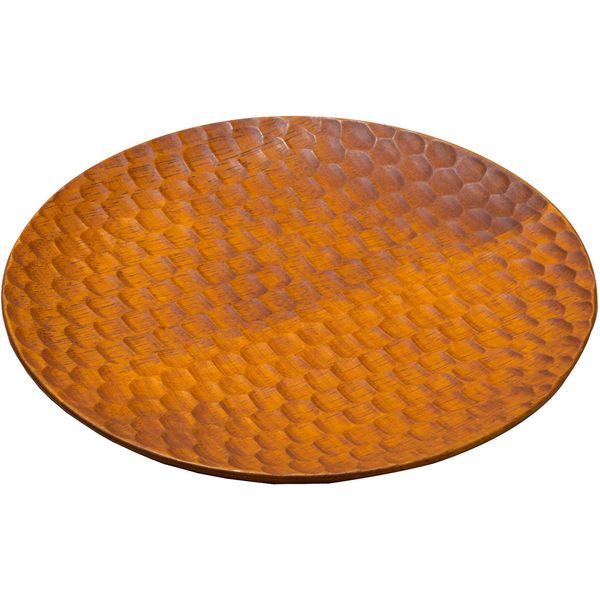 Swanson Shoji TH801-20 Round S Wooden DD Plate, Light Brown, Approx. Diameter 7.9 x Height 0.8 inches (20 cm) x Height 0.8 inches (2 cm), Commercial Use, Serving Board, Beehive Carving