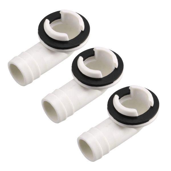 sourcing map Air Conditioner Drain Hose Connector Elbow Fitting with Rubber Ring for Mini-Split Units and Window AC Unit 22.5mm 3Pcs