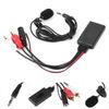 Uxsiya Bluetooth AUX Module 2 RCA Cable Adapter with HandsFree Microphone, Black ABS Receiver Module Stereo Radio for Auto Replacement