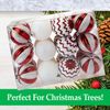 VFM - Red & White 6 cm Baubles Candy Cane (24 Pack) - Christmas Tree Decorations