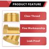 (Pack of 10) EFIELD 3/8" Male NPT Hex Plug, Solid Brass Pipe Fittings