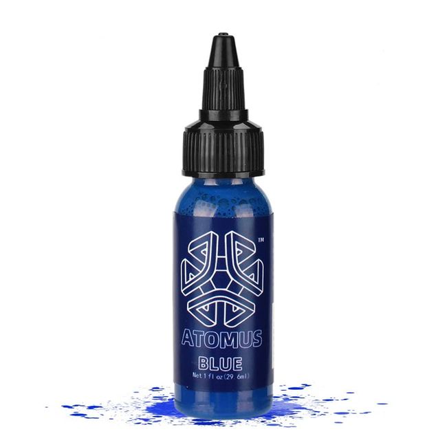 ATOMUS Tattoo Ink 1oz 30ml Tattoo Supply Pigment Natural Plant Tattoo Ink Pigment Permanent Makeup Tattoos Pigment (Blue)