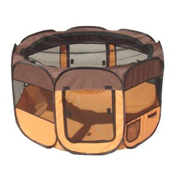 PET LIFE All-Terrain Travel Dog Playpen Lightweight Collapsible Welded Wire Mesh