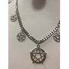 Handmade Pentagram Occult charm necklace - antique silver