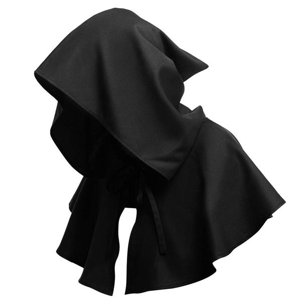 Unisex Medieval Cowl Hat, Hood Gothic Cape Cloak Cowl Vintage Friar Costume Medieval Cloak Women Mens Medieval Cape Hooded Robe Cloak Men Wizard Cloak Witch Cape Adult Vampire Death Devil Cloak