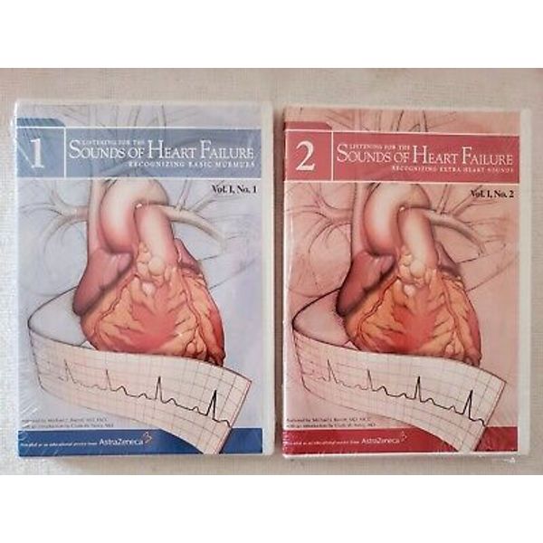 NEW Listening for the Sounds of Heart Failure Volume 1 & 2 Audio CD AstraZeneca