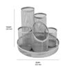 Osco Mesh Pencil Pot Scratch-resistant with Non-marking Base 5 Tube Silver