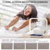 Dual Alarm Clock Bedside Table Lamp with Fast Wireless Charger Station for