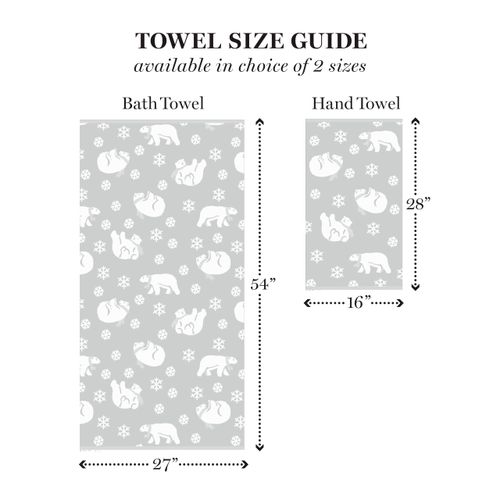 MARTHA STEWART Premium 2pc Hand Towels Set (16in x 28in) 525 GSM 100% Cotton, Ultra Soft Highly Absorbant Luxurious Jacquard & Reversable Face/Hand Towel Set for Bathroom Arctic Bears