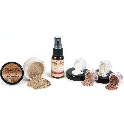 STARTER SET w/SETTING SPRAY MIST (FAIR 2) Mineral Makeup Kit Bare Face Matte Sheer Foundation Cover