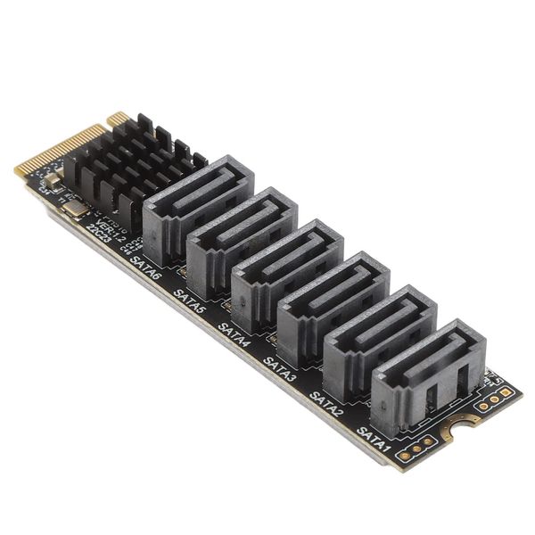 M.2 SATA3.0 Adapter Card High Speed ASM1166 PCIE Expansion w Smart Indicator
