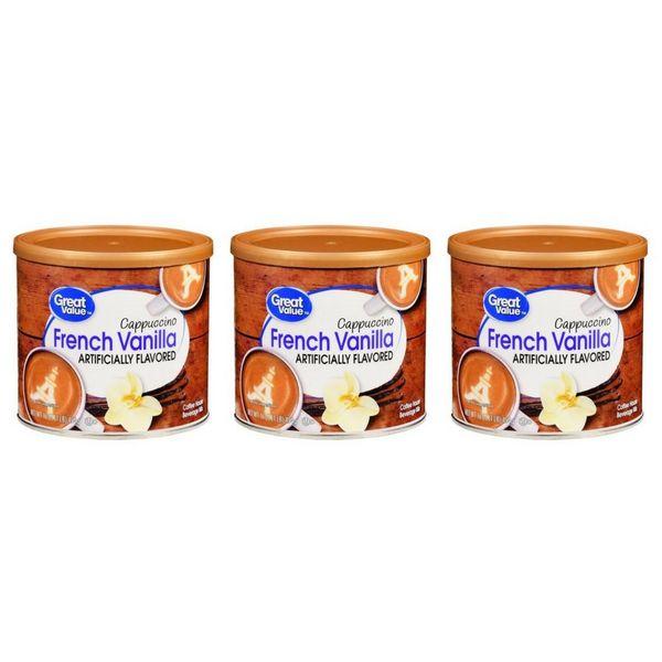 Great Value French Vanilla Cappuccino Beverage Mix, 16 oz Pack of 3