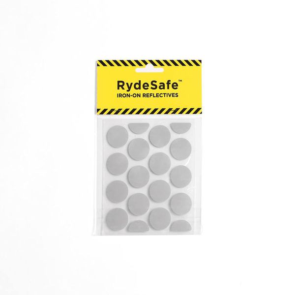 RydeSafe Iron-On Reflective Safety Decals - Small - 1 Inch Diameter Dots, Silver