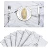 GENNISSY Marble Placemats Washable for Dining 6Pack, Pvc Place Mat 