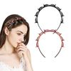 Double Bangs Hairstyle Hairpin, 2pcs Hairpin Headbands, Twist and Clip Headband/Korean Braided Headband/Hairpin Hair Band/DIY Hairband Non-slip/Double Layer Twist Plait Headband for Women Girls