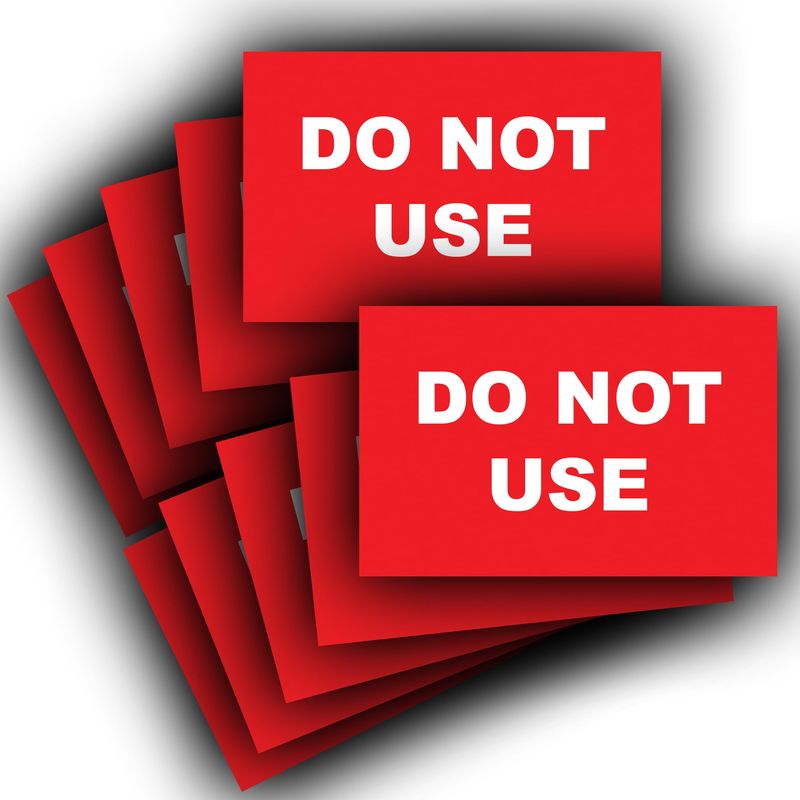 10 Pack - Do Not Use Labels - Electrical Safety Vinyl Stickers - 80mm x ...