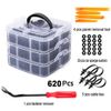 620 Pcs Plastic Rivets Car Fastener Clips Retainer Bumper Push Pin Tools Kit