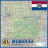 Missouri State Physical Map - 16.5 x 16.5 Inches - Paper Laminated