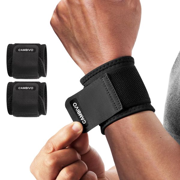 CAMBIVO Handgelenk Bandagen Krafttraining, 2 Stück Verstellbare Handgelenkstütze Wrist Wrap für Fitness, Gym, Sehnenscheidenentzündung, Sportschutz