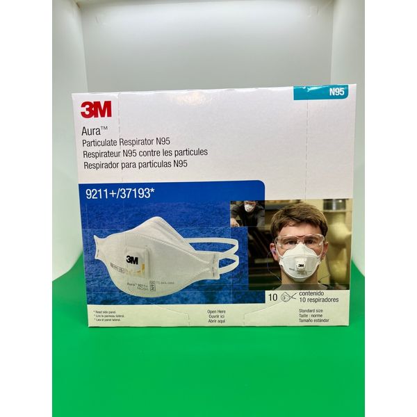3M 9211+ N95 Particulate Respirator Exhalation Valve 10 per box