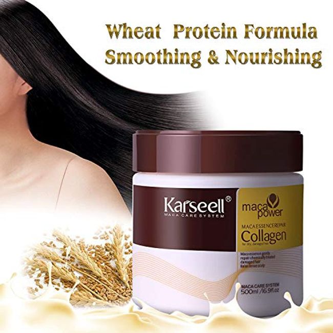 Karseell BNC Collagen Hair Treatment Deep Repair Conditioning Argan Oil  Collagen Hair Mask Essence for Dry Damaged Hair All Hair Types 18.6 oz 550ml