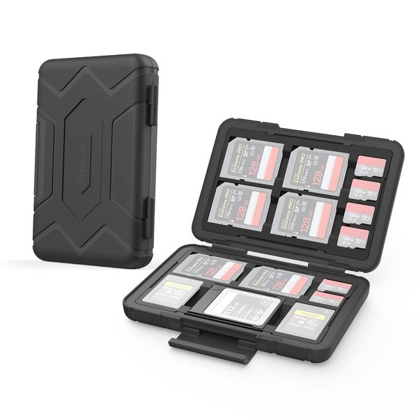 SmallRig SD Card Holder Memory Card Holder Case 15 Slots, Water-Resistant for SD Card, Micro SD Card, CFexpress Type A Card, CFexpress Type B Card, XQD Card - 3192