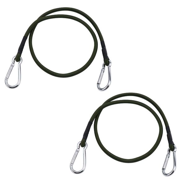 DFsucces Elastic Band with Hooks, Carabiner, Cargo Secure, Bungee Cord, Free Adjustment, 23.6 inches (60 cm), Super Strong, Includes Hook on Both Ends, Elastic Rope, For Bicycle Racks, Motorcycles,