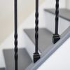 Matte Black "Enfield" Double Twist Stair Spindle - with Fixed Rake Brackets