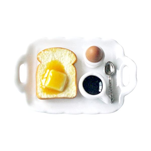 moin moin 2304mini12 Miniature 1/6 Scale Classic Morning Set, Butter Toast/Boiled Eggs, Spoon, Bread, Coffee Cup, Realistic Delicious Dishes, Plates, Food, Food, Food