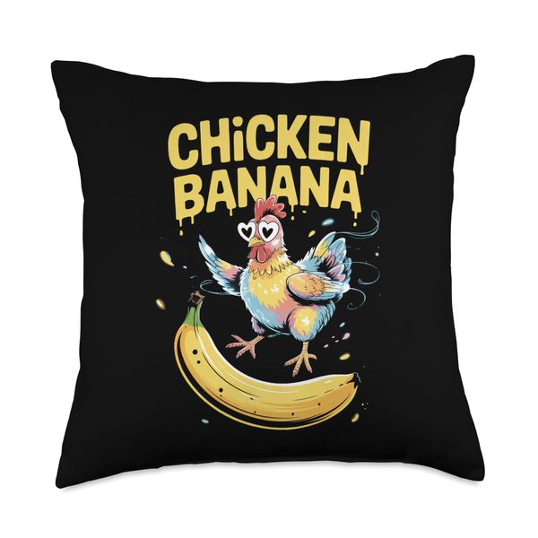 Chicken Banana Halloween Costume Idea Throw Pillow