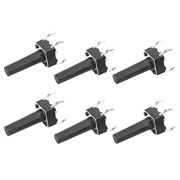 6 x 6 x 15 mm taktiler Druckschalter, DC12V 50mA DIP Micro Momentary Tact Sortimentskit Micro Button Switch Engineering Kunststoff