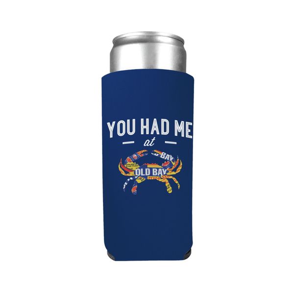 "You Had Me At OLD BAY" with OLD BAY Tin Crab / Slim Can Cooler - 10/$6 Each / Blue