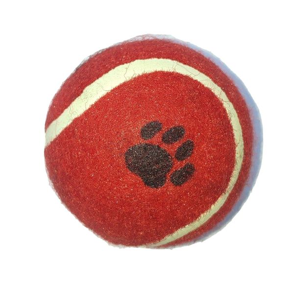 Red Pet Tennis Ball w/ Paws 🐾 Dog Puppy Cat Kitten Standard Size Training Toy!!