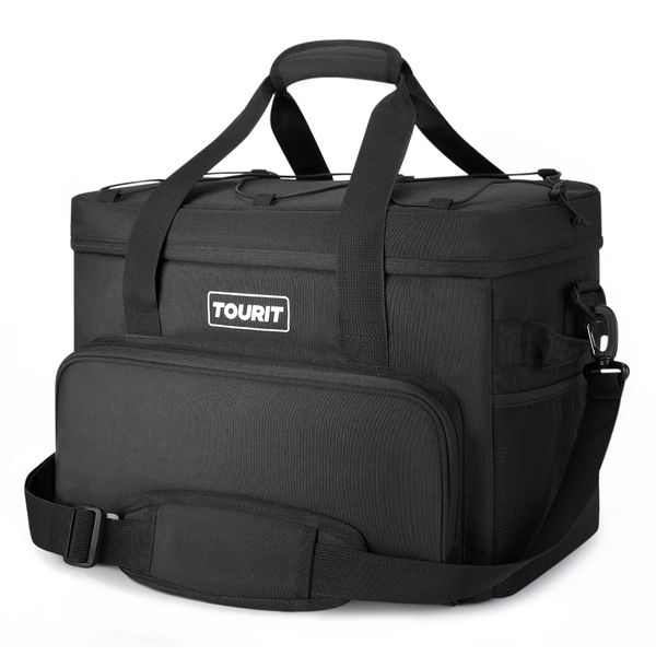 TOURIT Cooler Bag 46-Can Insulated Soft Cooler Portable Cooler Bag 32L Lunch Coolers for Picnic, Beach, Work, Trip, Black