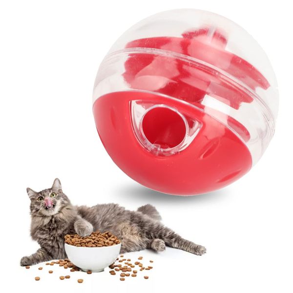 Zerodis Cat Leaky Food Toy Ball,Pet Interactive Slow Feeder Puzzle Ball Cat Treat Dispenser Toys for Bored Cats Relieve Boredom Dog Teeth Grinding Feeding