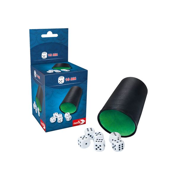 Noris 606154512 Dice Cup with 6 Dice, Versatile Dice Set for Players from 3 Years