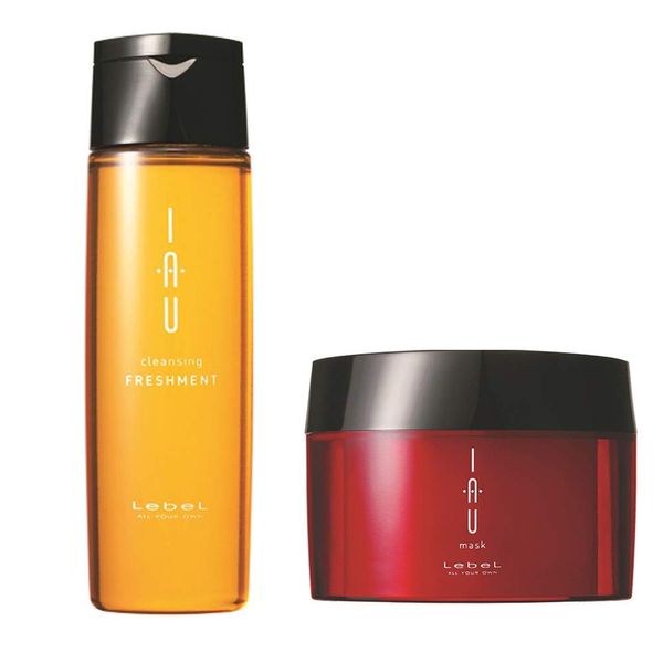 Lebel IAU Cleansing Freshment Hair Shampoo 200ml & Lebel IAU Hair Mask 170g Set (Green Tea Set)