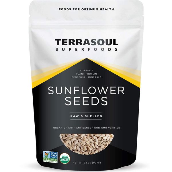 Terrasoul Superfoods Organic Hulled Sunflower Seeds, 2 Pounds