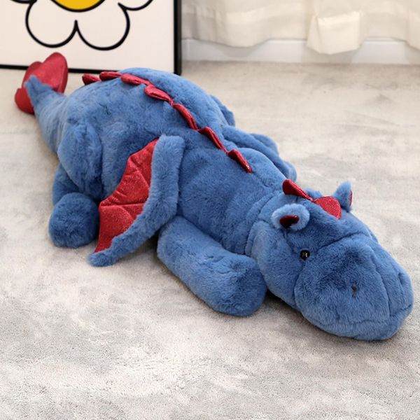 TITQWOP Dinosaur Plush Toy Pillow, Cute Dinosaur Stuffed Animals Toys Dolls, Soft Long Dinosaur Body Pillow Gift for Kids Boys Girls Blue 28 inch