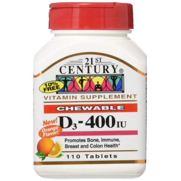 21st Century D3 Chewable - Orange Flavor 400 Iu 110 Chwbls