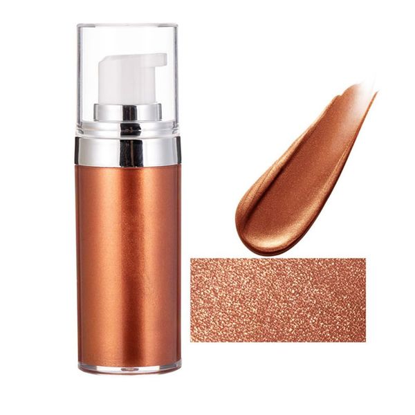 Body Shimmer Oil, Liquid Body Illuminator Drops Face Body Shimmer Oil Long Lasting Smooth Liquid Highlighter Stick Shimmer Highlighter Liquid Bronzer for Face Body Glitter (#04)