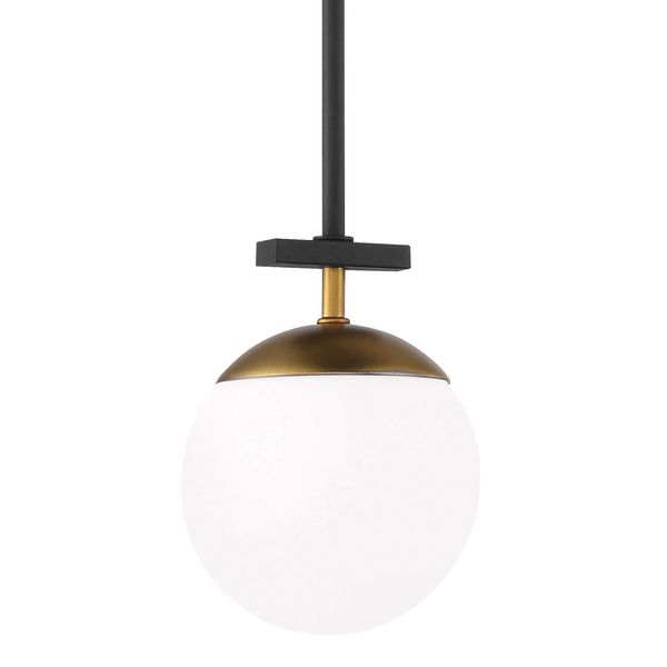 George Kovacs P351-618 Alluria 1 Pendant Light, 75 Watt Total, Weathered Black w/Autumn Gold