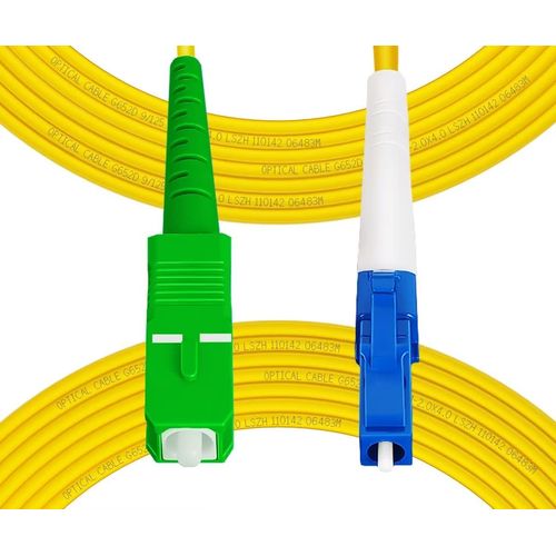 Fibergaga-10m(33ft) OS2 LC/UPC to SC/APC Fiber Patch Cable, Single Mode, Simplex, Length Option: 0.5M(1.6ft)-50m(164ft) 9/125µm 2.0mm Diameter Fiber Optic Cable, OS1/OS2 Compatible