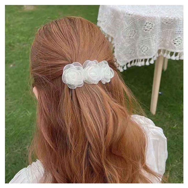 Dervivea Boho Spitze Blume Haarnadel Barrette Weiße Blume Haarspangen Retro Blume Haarspange Hochzeit Braut Haarnadeln Zubehör Für Frauen Und Mädchen Kopfschmuck