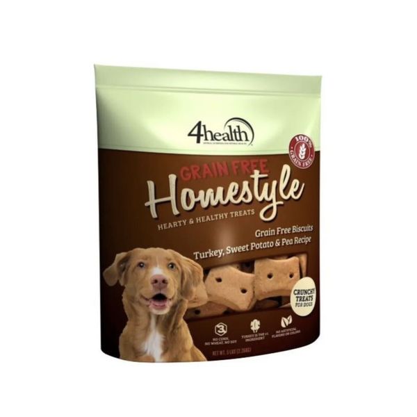 4health Grain Free Homestyle 5lb Turkey Sweet Potato and Peas Flavor Dog Biscuit