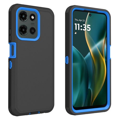 for Motorola Moto G 5G 2025 Case, Defender Case Heavy Duty Shockproof Dustproof 3 in 1 Rugged Protective Phone Cover for Moto G 2025 (Blue/Black)