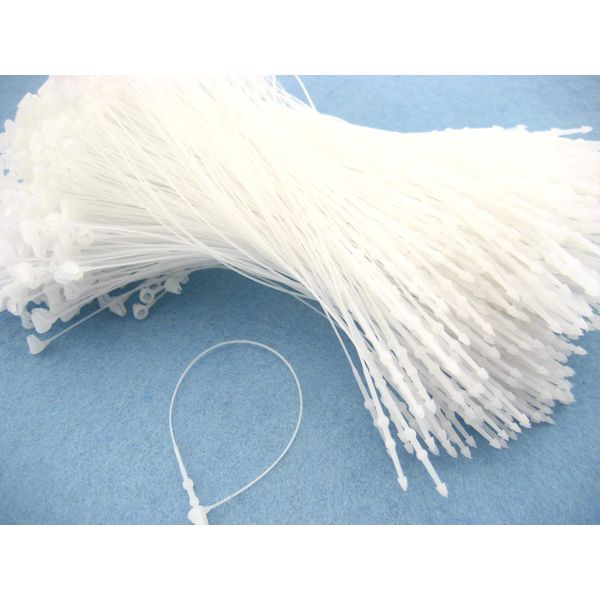 1000pcs White Plastic Hang Tag String Snap Lock Fastener Hand use Tagging Supplies