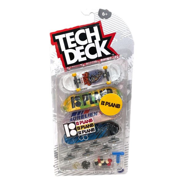 TECH DECK Sk8shop Bonus Pack Mini Finger Skateboard Multi Pack 2022 Series (Plan B (4 Pack))